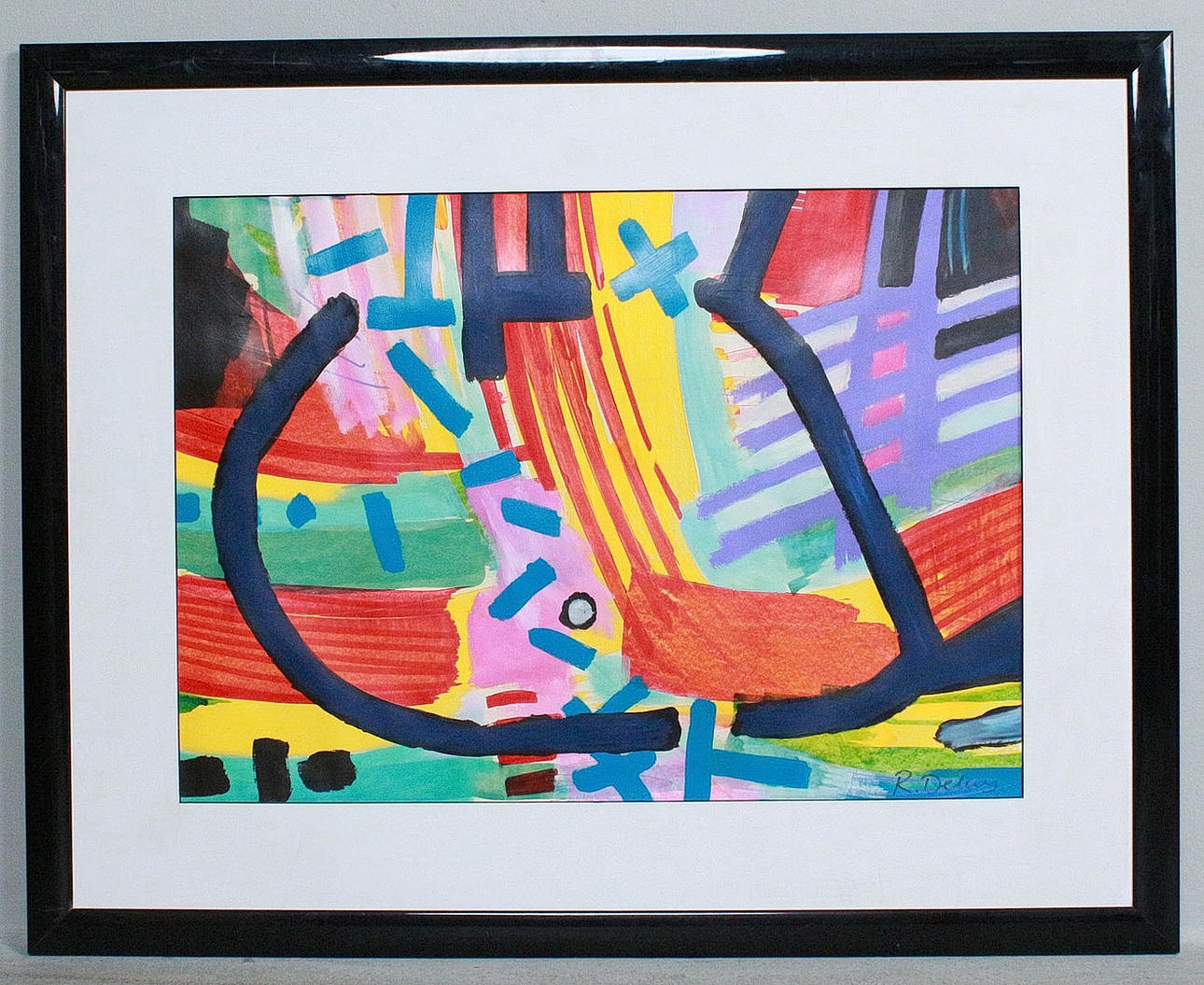 R. DELAY. 'Abstract composition', acrylic on paper.