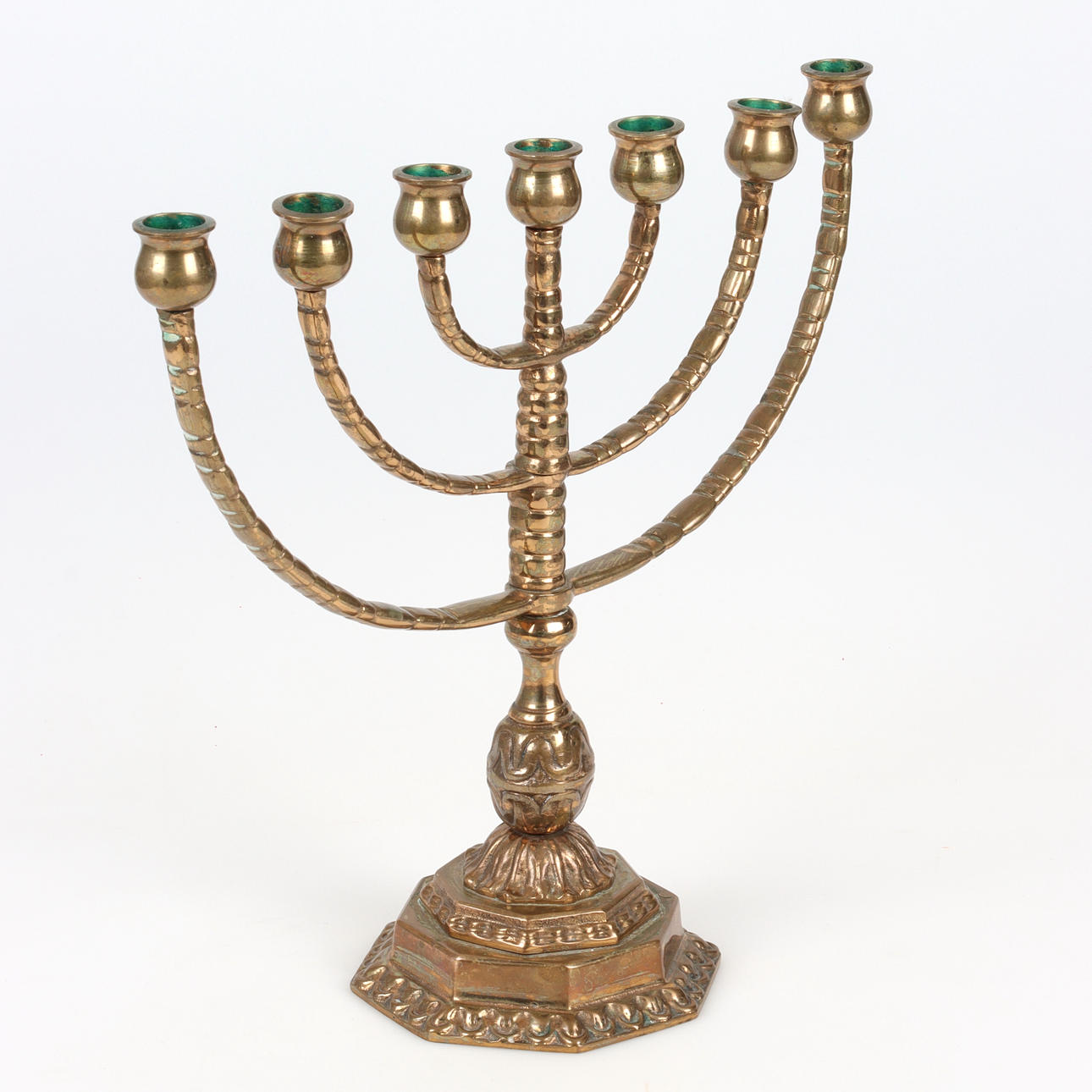 KANDELABER, Menora, malm, 1900-tal.