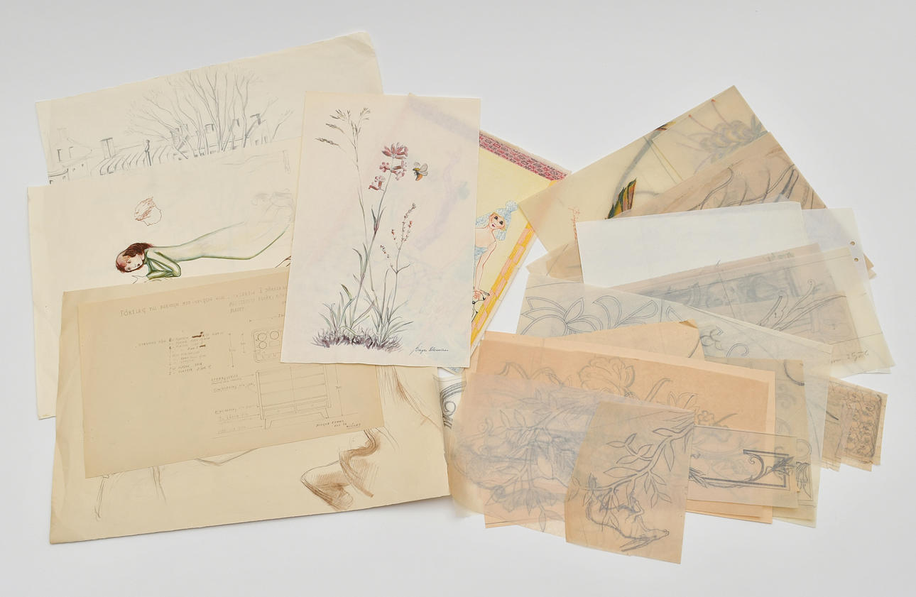 BIRGER EKMAN. 30 Teckninar, Blyerts, kol.