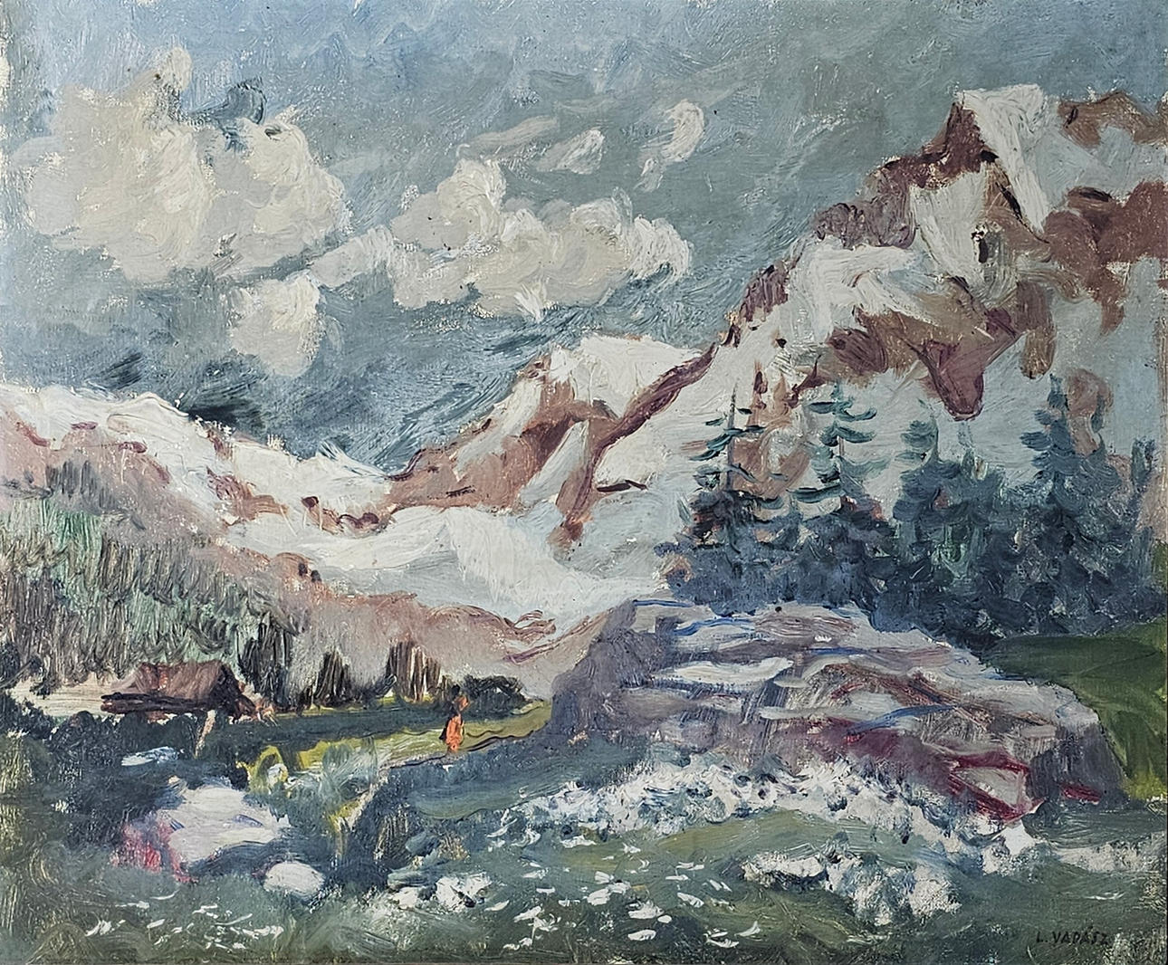 L. VADÁSZ. Mountain landscape, oil on canvas.