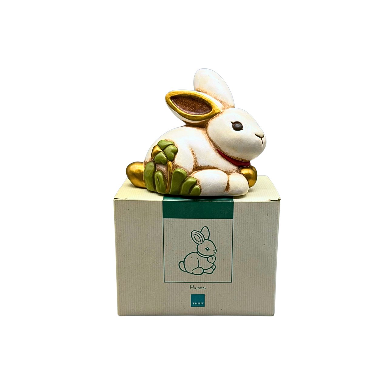 THUN CERAMIC EASTER BUNNY, HAND DECORATED.