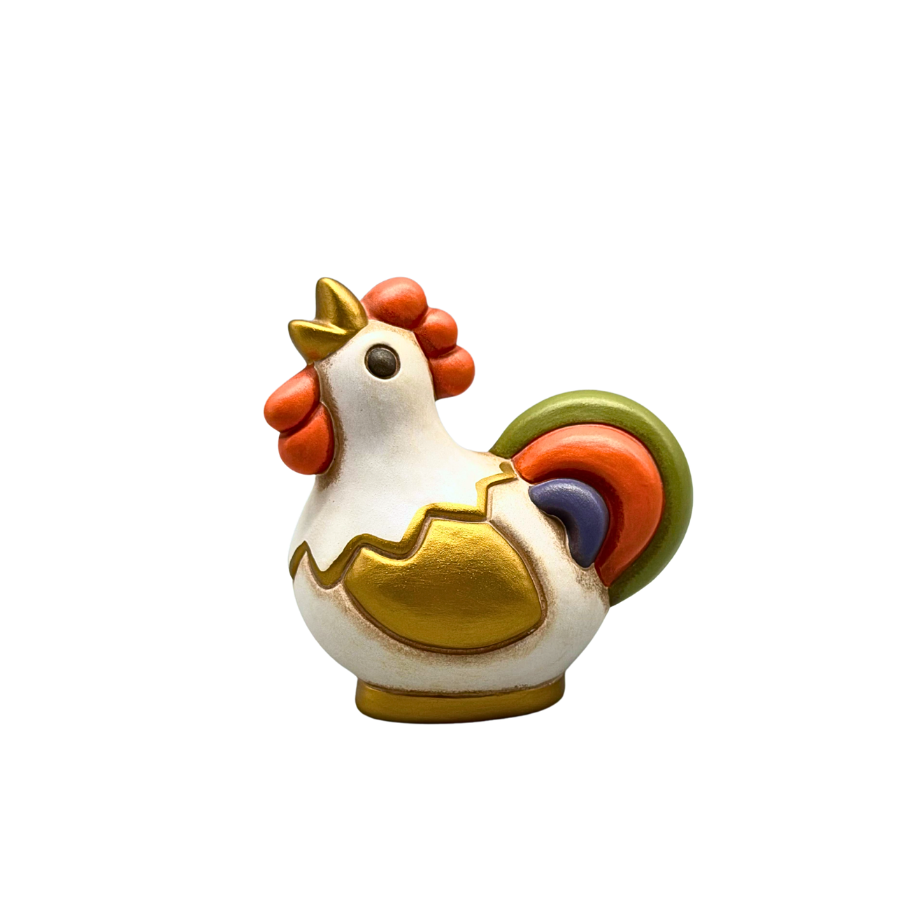 HAND-DECORATED CERAMIC FIGURINE “CHICKEN” BY THUN.