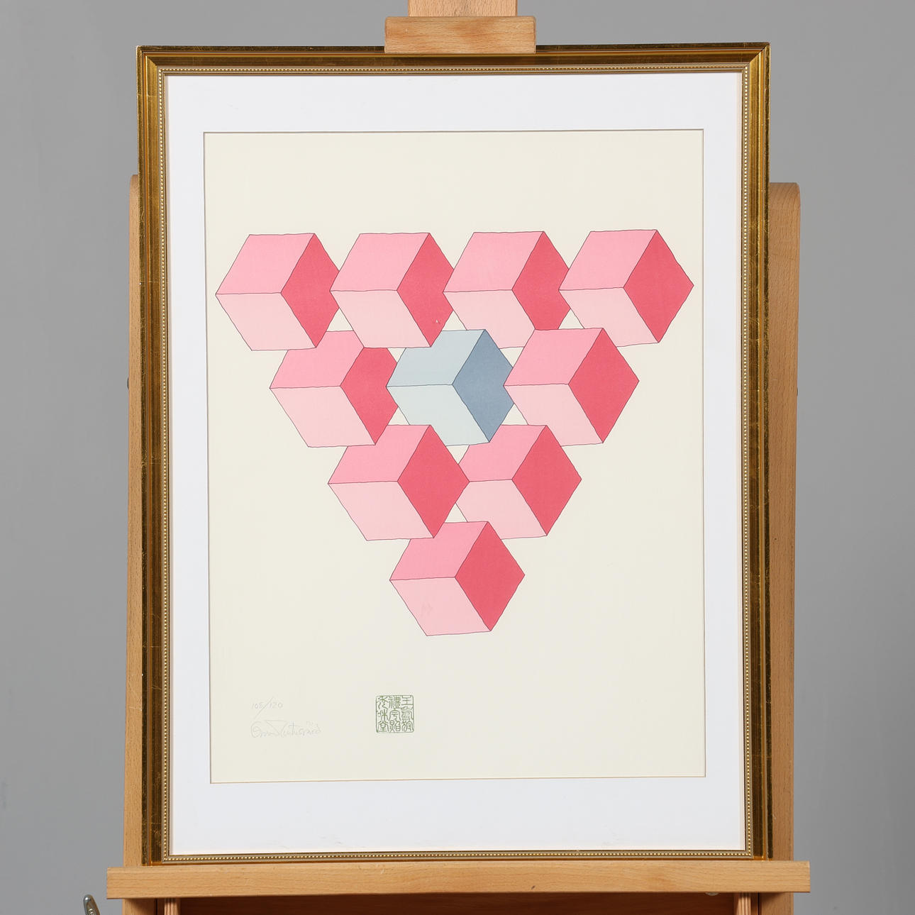 OSCAR REUTERSVÄRD. LITHOGRAPH, “Cube triangle”, signed and numbered 108/120.
