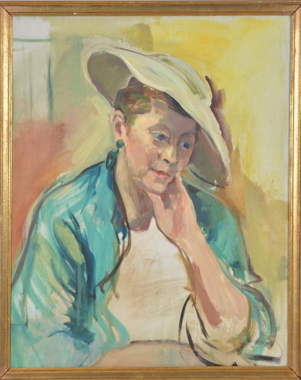 OKÄND KONSTNÄR. Olja på duk uppfodrad på pannå.