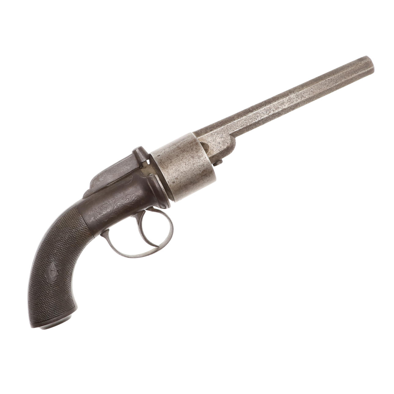 A TRANSITIONAL PERCUSSION FIRING SIX SHOT REVOLVER. Weapons & Militaria ...