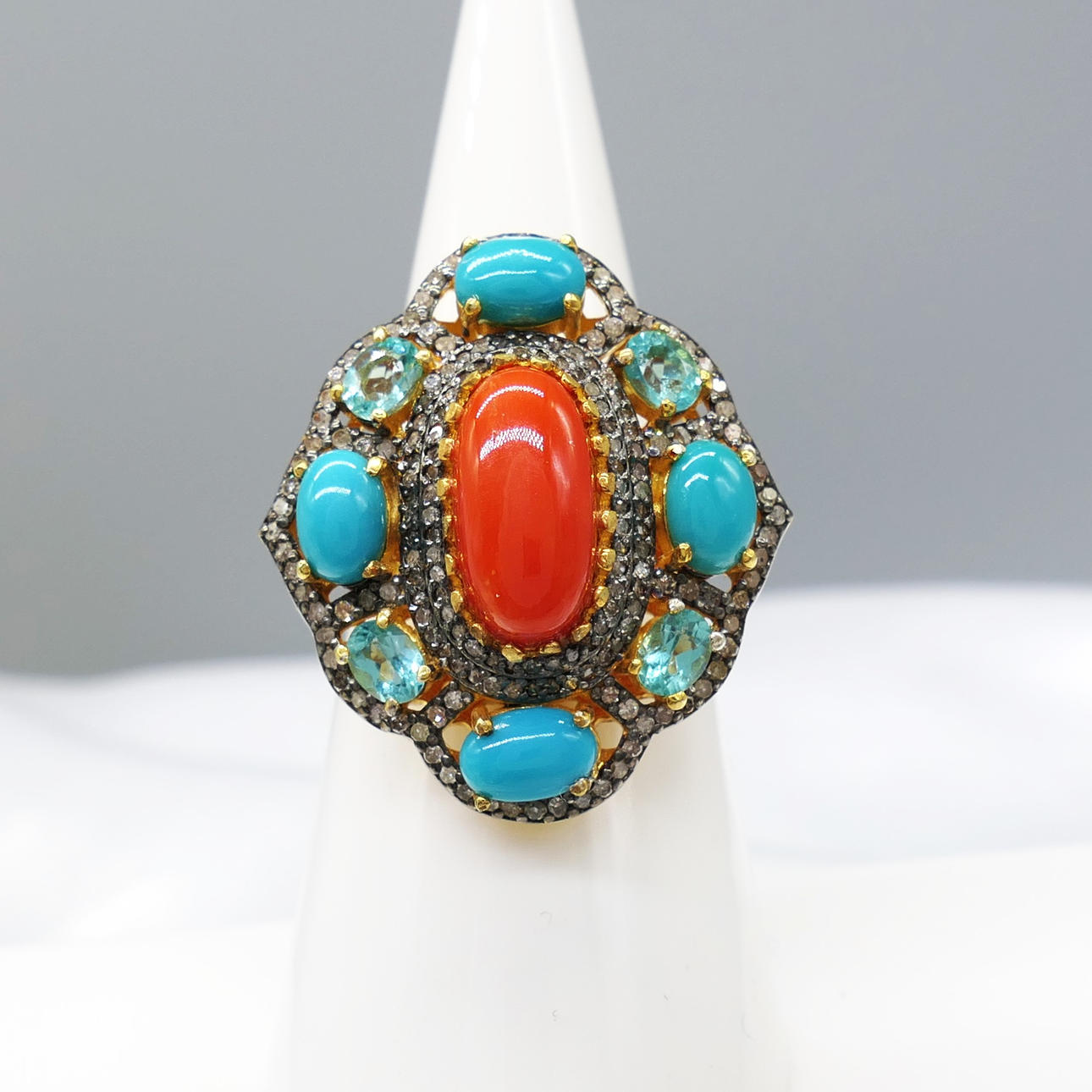 VIBRANT MULTI GEMSTONE ring.