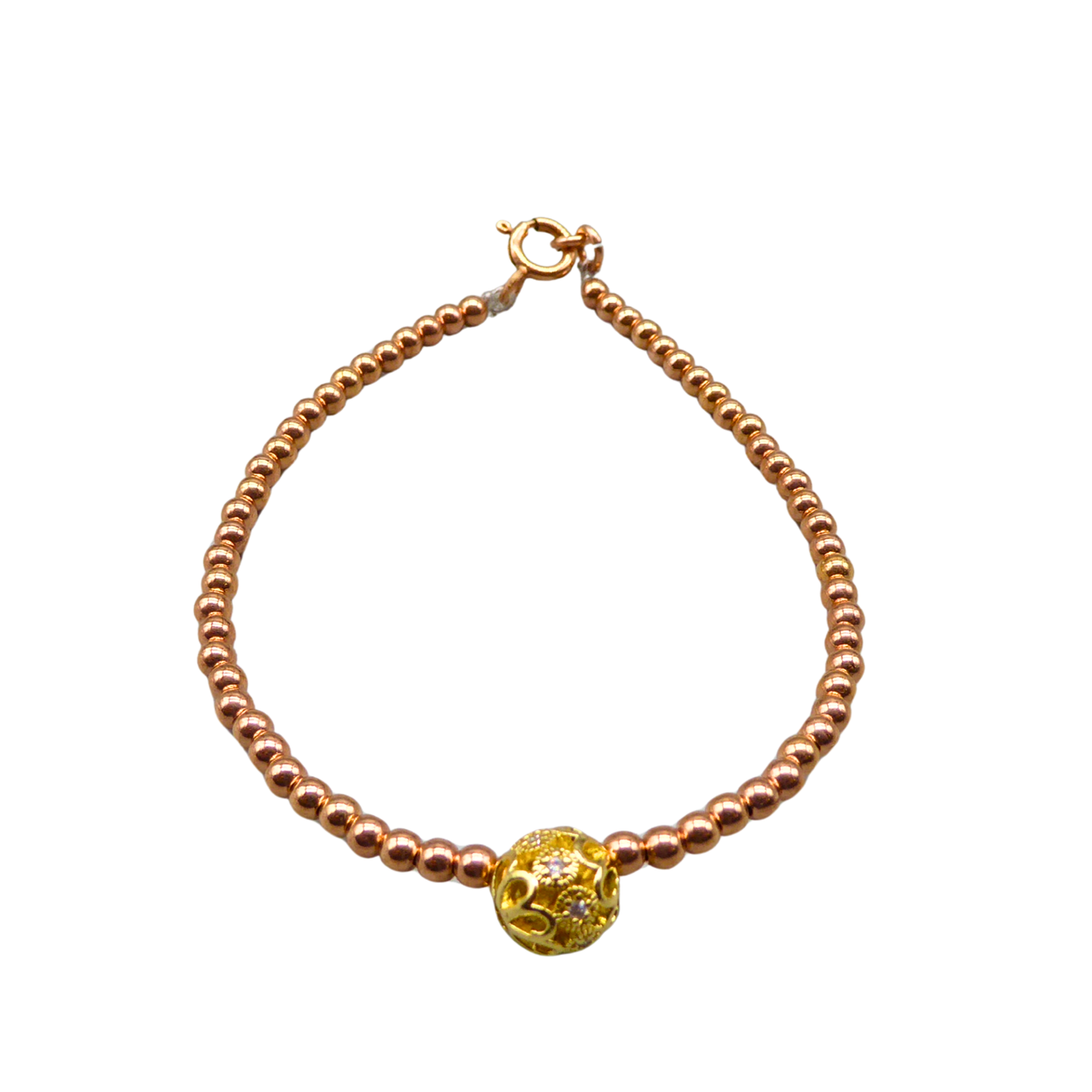 BRACELET WITH PENDANT AND SPRING RING CLASP.