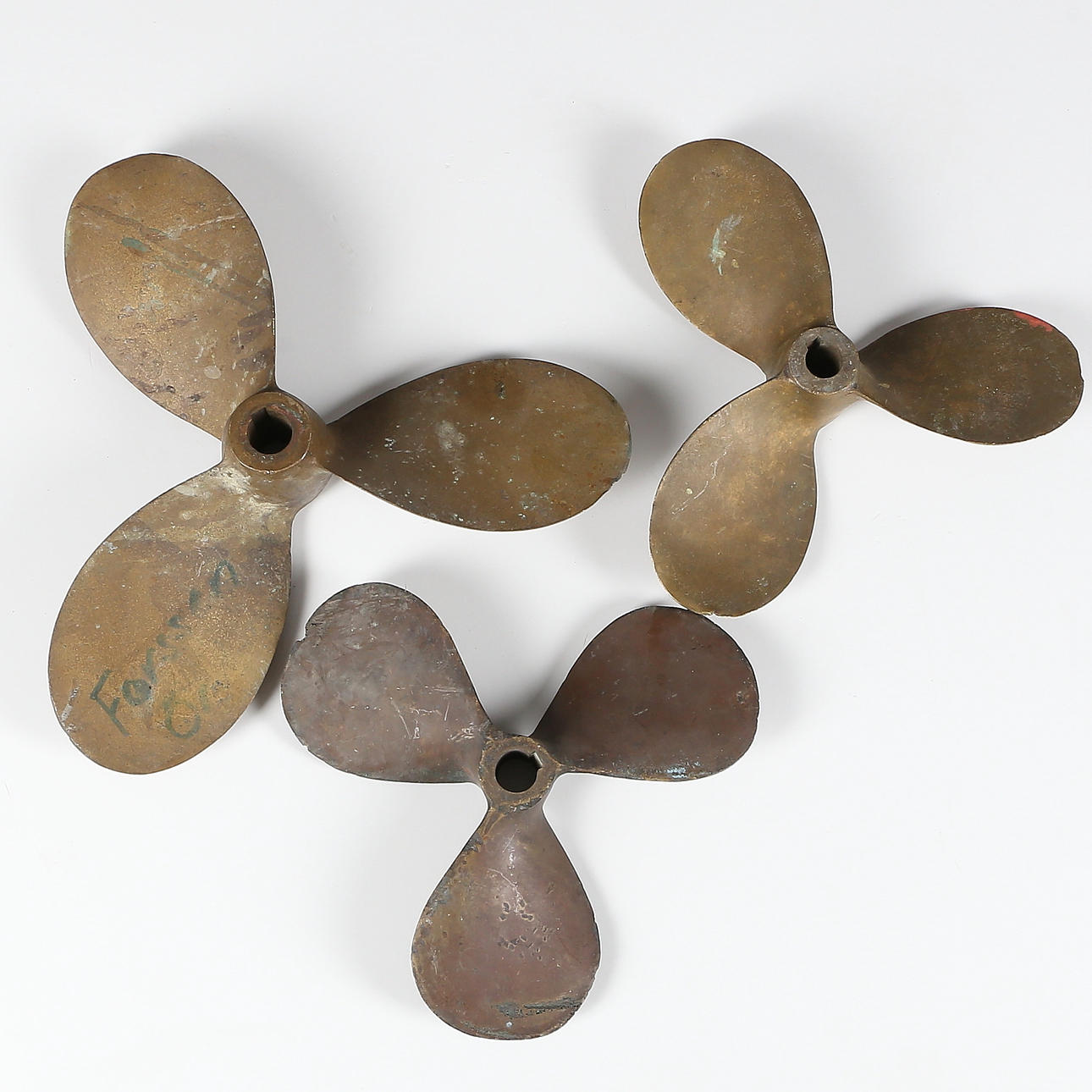 PROPELLERS, 3 pcs, bronze, 1900s.
