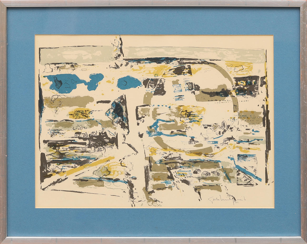 GÖSTA  LINDQVIST. Lithograph in colour, signed and dated -71.