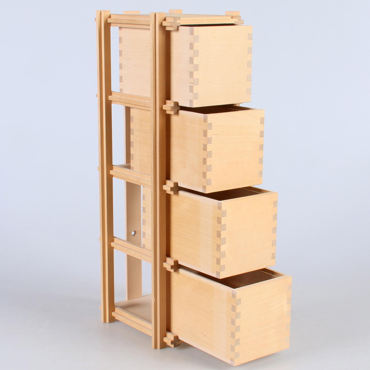 VÄGGHYLLA, med lådor, Carl Malmstens verkstadsskola, Stockholm, 1900-tal.