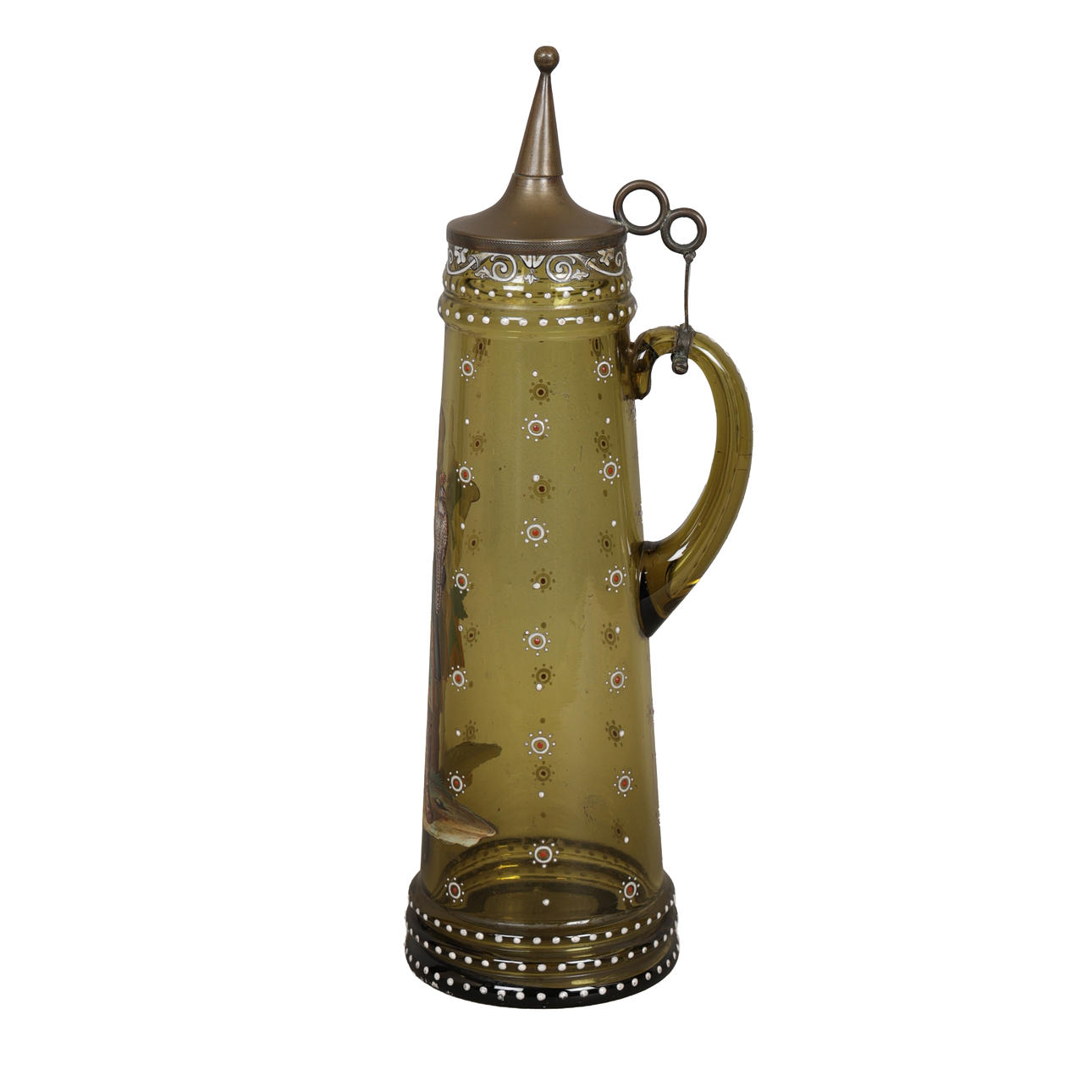 A BOHEMIAN GLASS EWER.