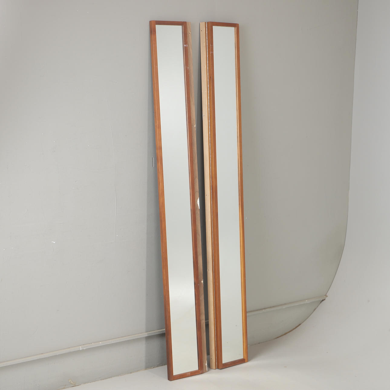 MIRRORS, 1 pair, walnut, contemporary.