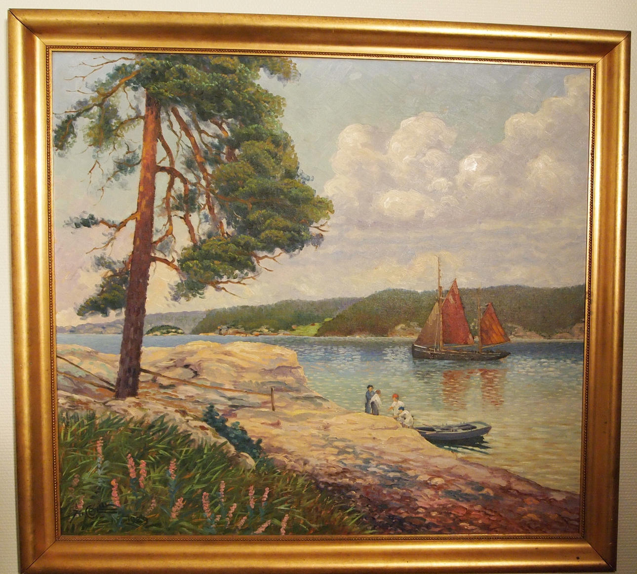 ALFRED COLLIN. Oil painting on canvas, Signed.