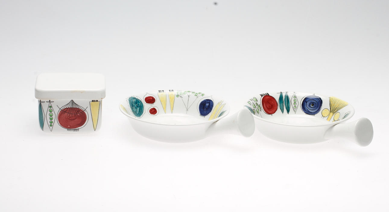 SERVISDELAR, 3 delar, porslin, "Picknick", Marianne Westman, Rörstrand.