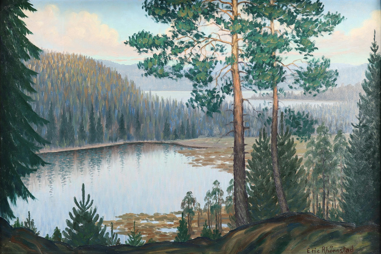 ERIC RHÖNNSTAD oil on panel, signed.