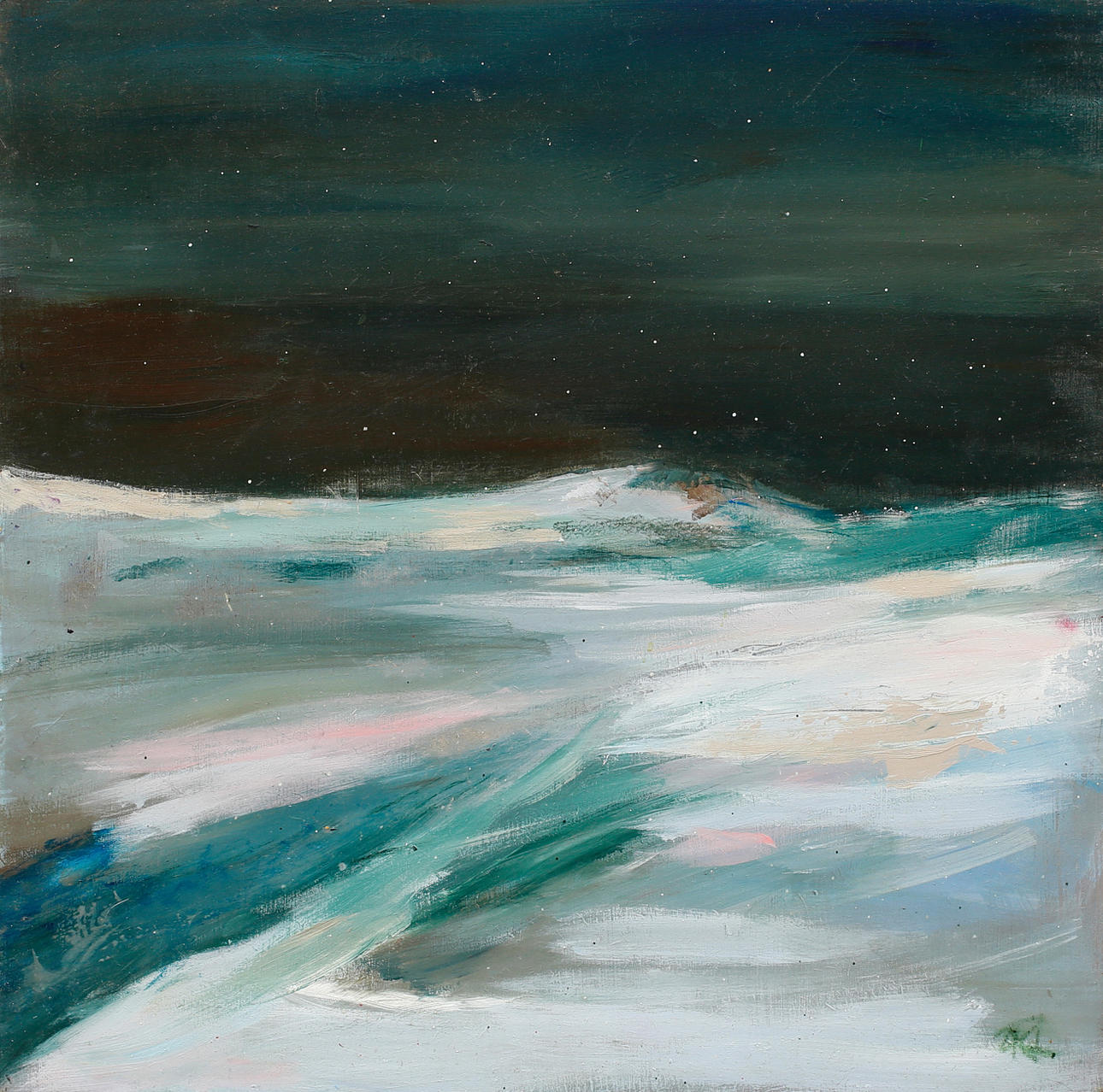 ROBERTO LÓPEZ. Olja på pannå, komposition, signerad RL.