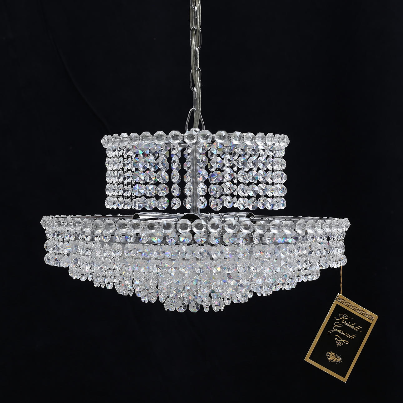 A ceiling lamp, Lövsjö crystal, contemporary.