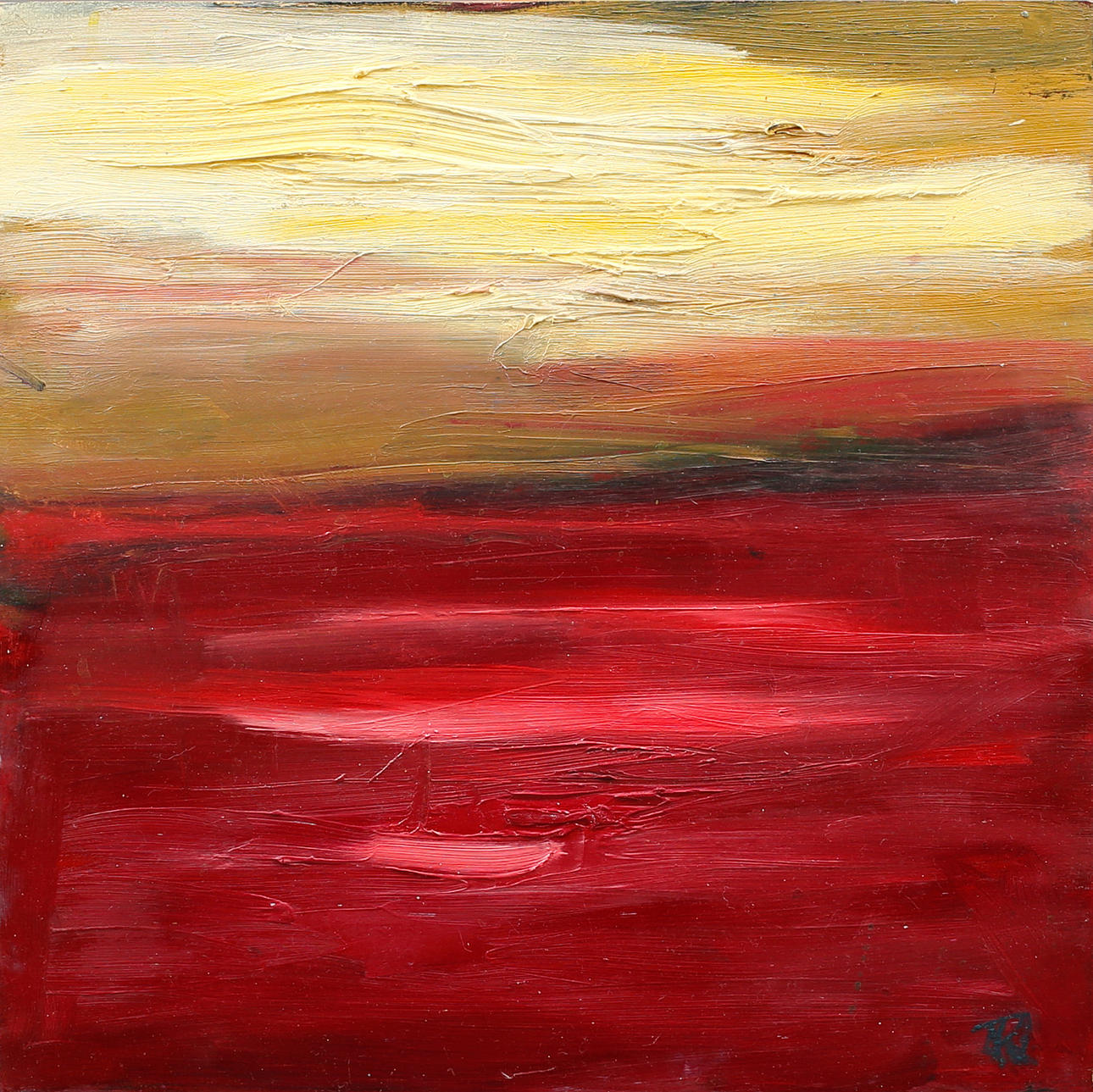 ROBERTO LÓPEZ. Olja på pannå, komposition, signerad RL.