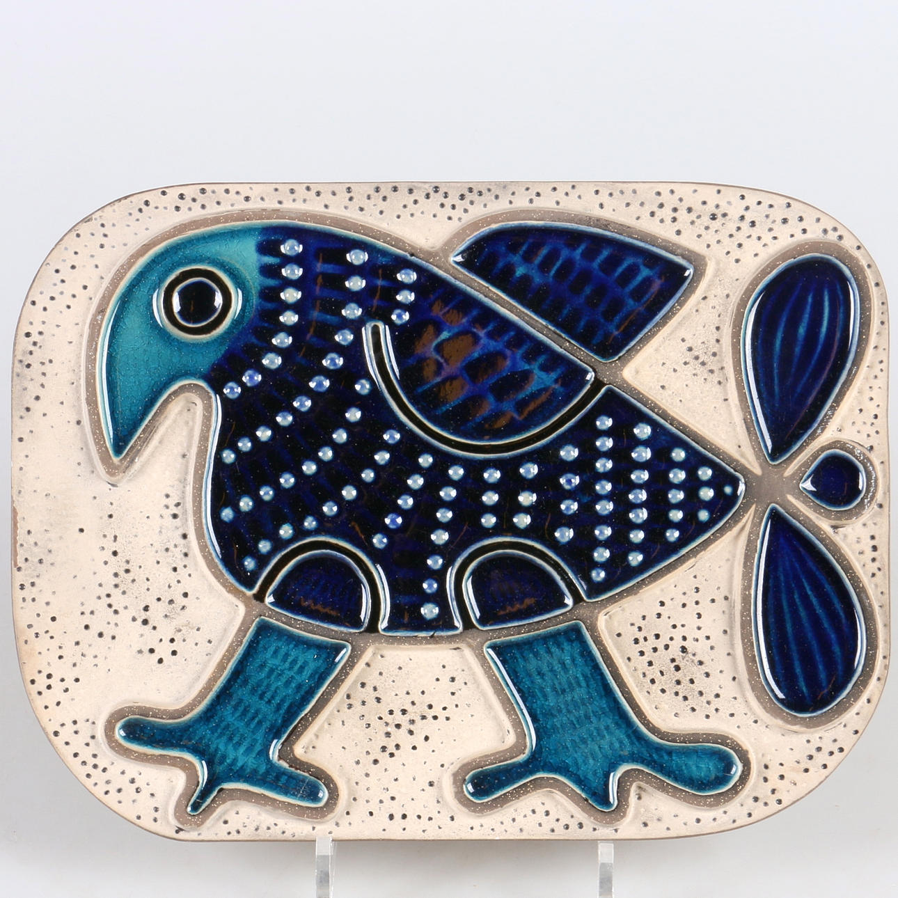 VÄGGPLAKETT, keramik, Fågel, Mari Simmulson, Upsala-Ekeby, 1968-1970.