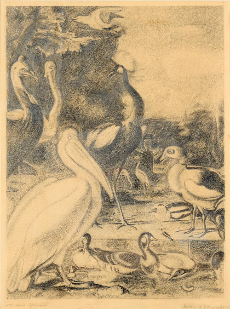 OIDENTIFIERAD KONSTNÄR. "La plume flottante".