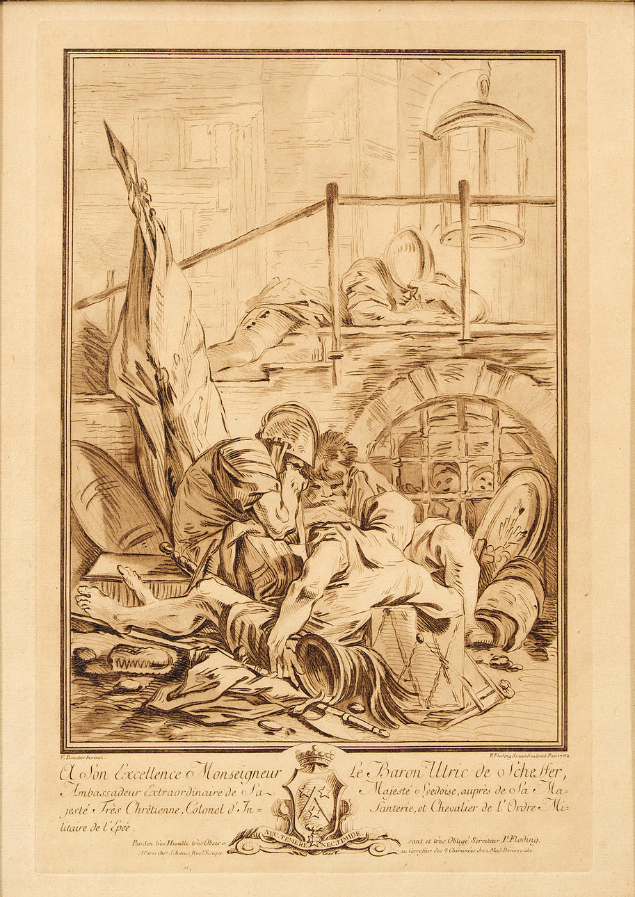 PER FLODING. Gravyr efter motiv av François Boucher.