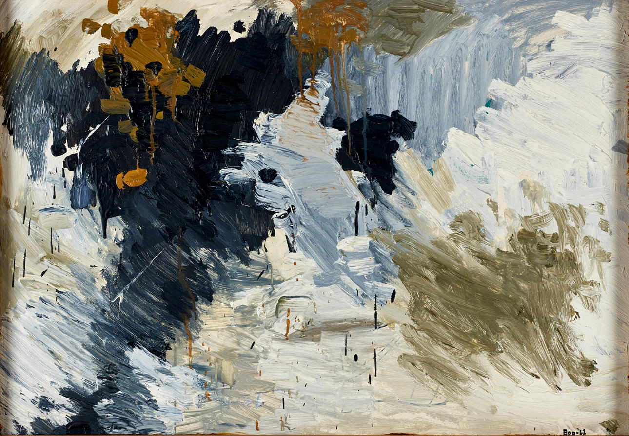 BO ÅKE ADAMSSON (born 1941), abstract composition, monogram signed and dated -62, oil on panel.