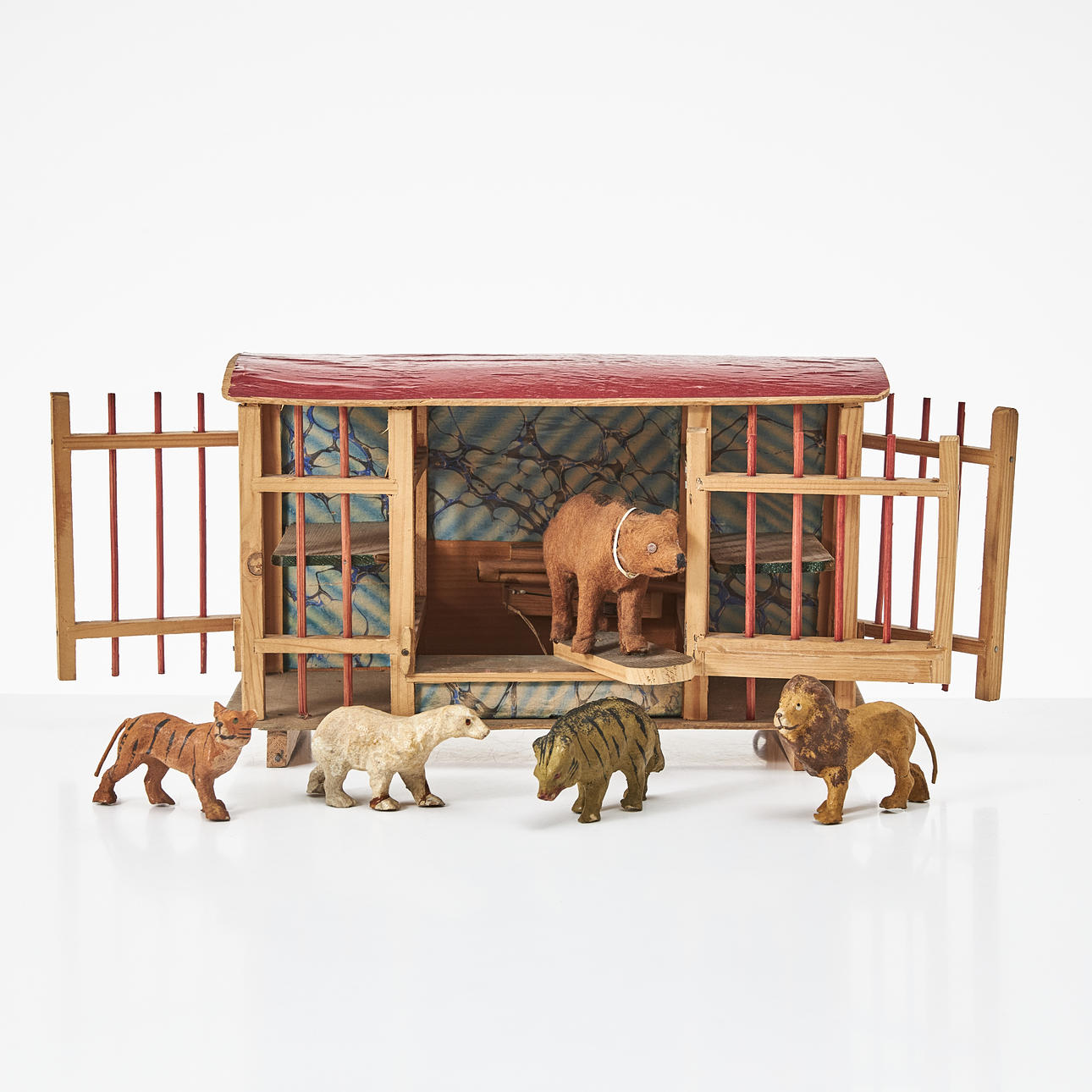 A toy, circus wagon with animals, Germany, circa 1900.