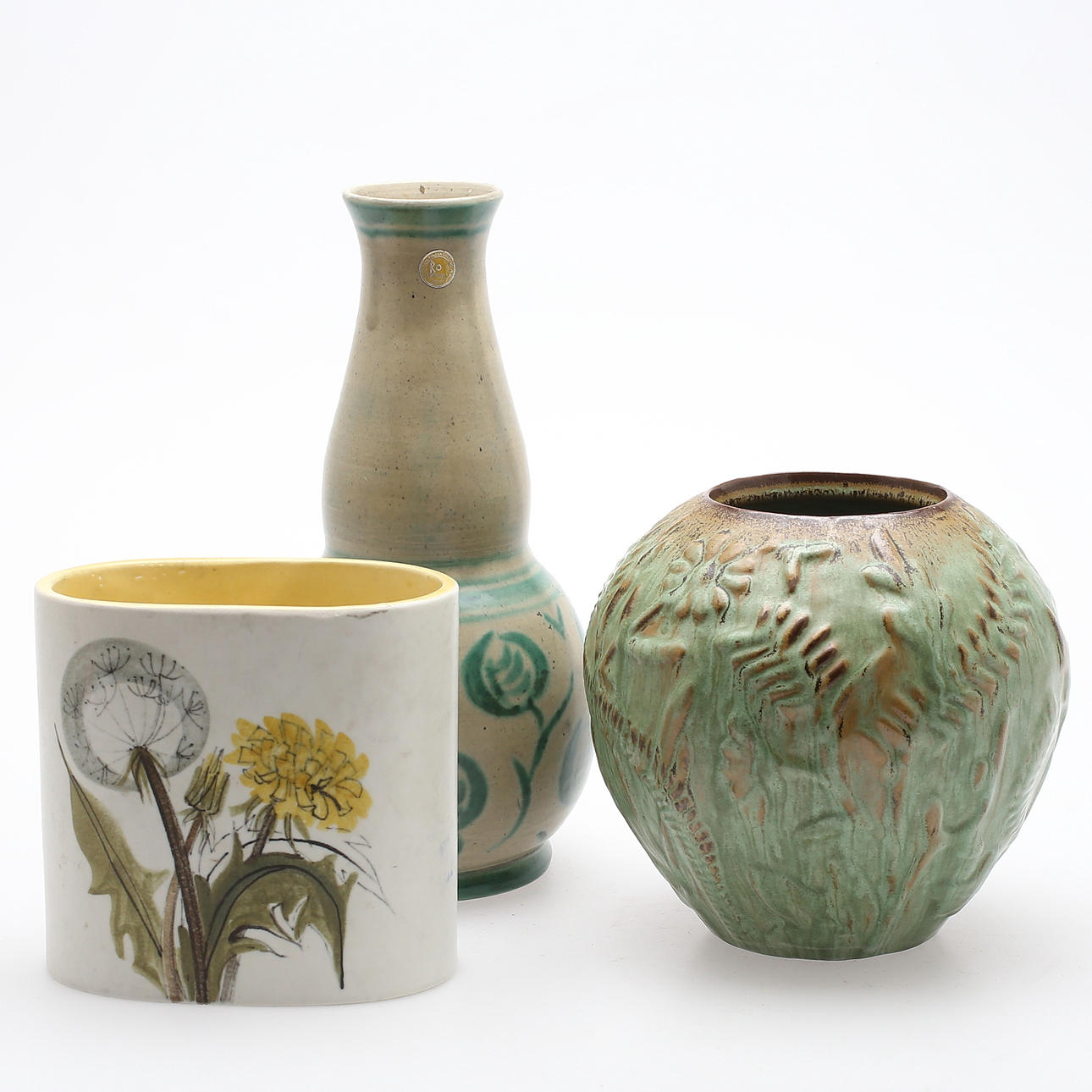 KERAMIK, 3 delar, Bo Fajans, Arabia samt Nittsjö, 1900-tal.