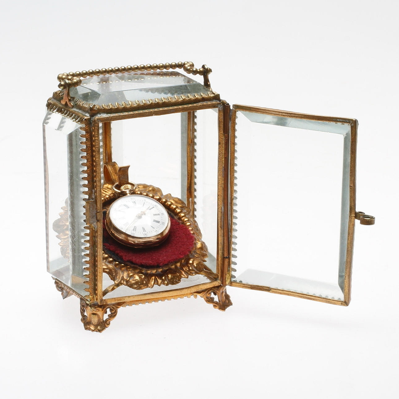 FICKURSSTÄLL samt MORMORSUR, 14k guld, sekelskiftet 1900.