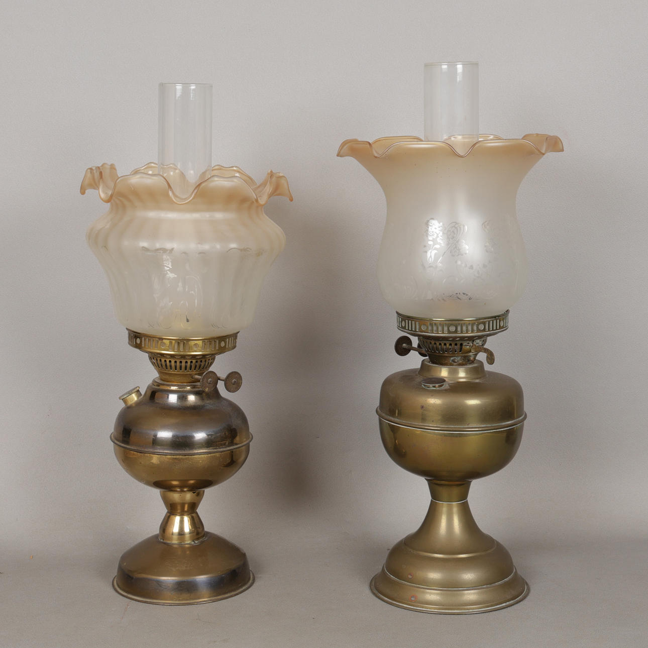 TWO OIL LAMPS (2).