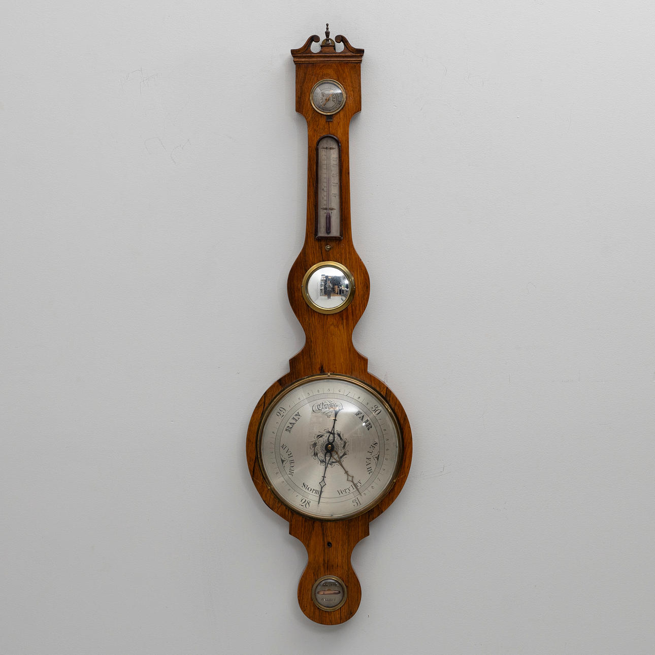 A barometer, 18th/20th century, mahogany.