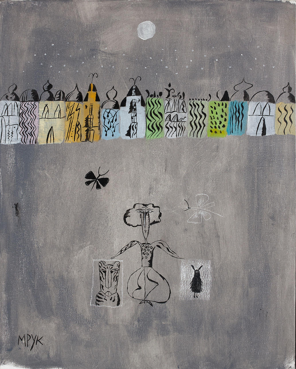 MADELEINE PYK. Composition, oil on canvas, signed M Pyk.