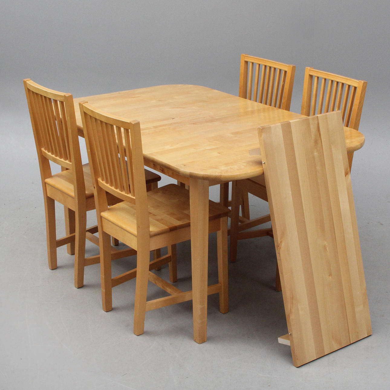 DINING TABLE, with CHAIRS, 4 pcs and insert top.
