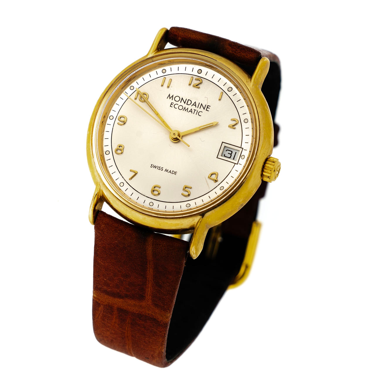 MONDAINE. Wristwatch, Ecomatic, Brass.