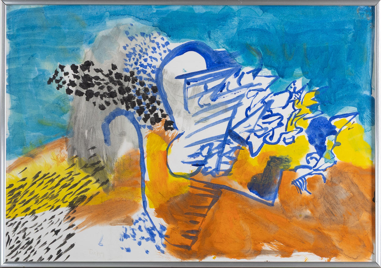 ULF TROTZIG. Mixed media on acrylic plastic, signed.