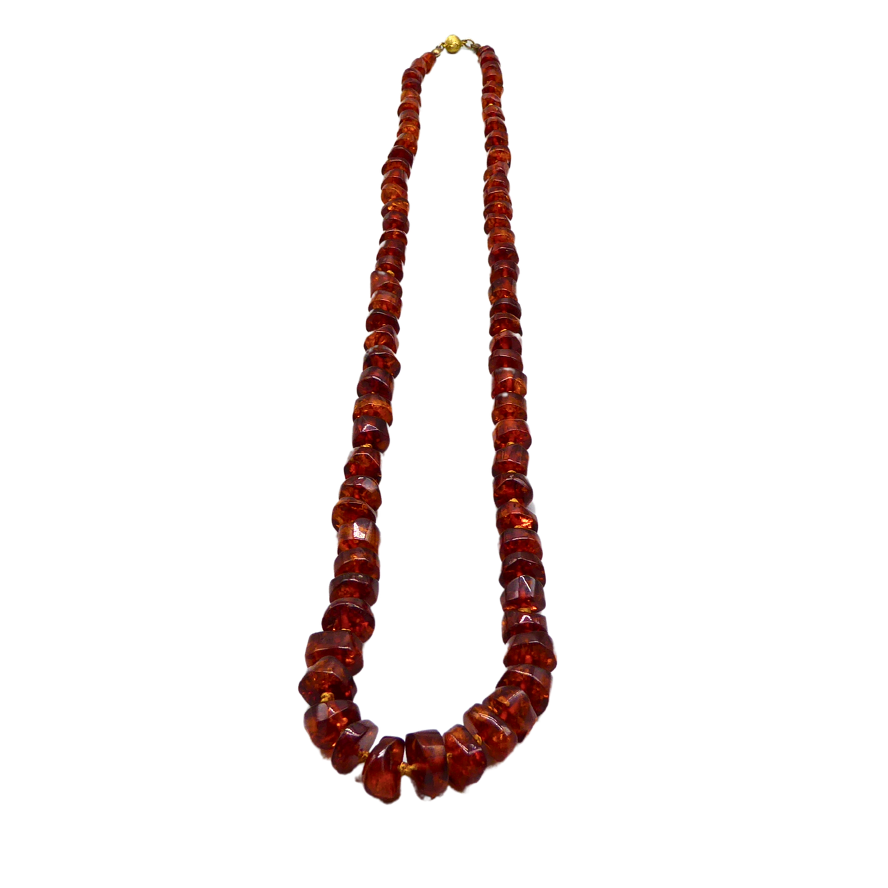 AMBER NECKLACE WITH 333 GOLD CLASP.