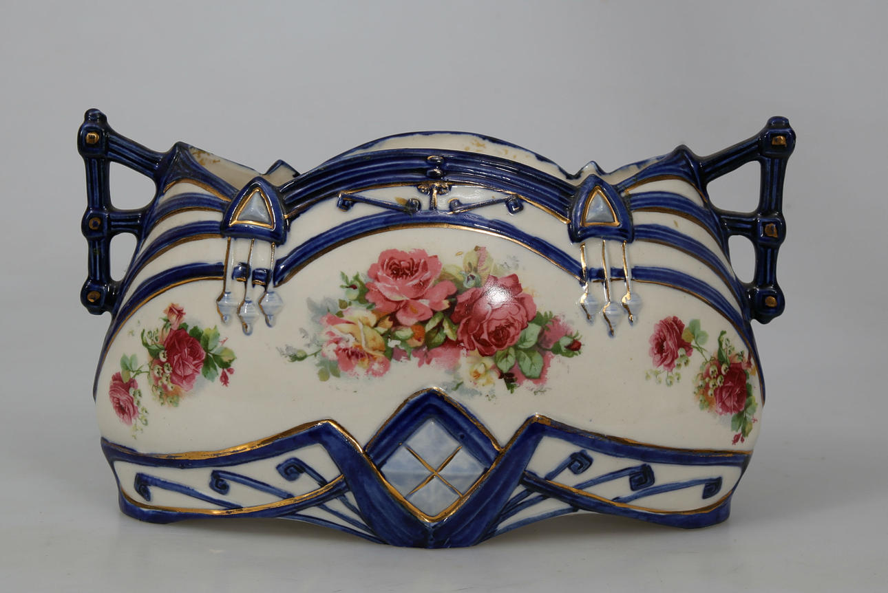 JARDINIÉRE, porslin, Jugend, märkt, Mellaneuropa.