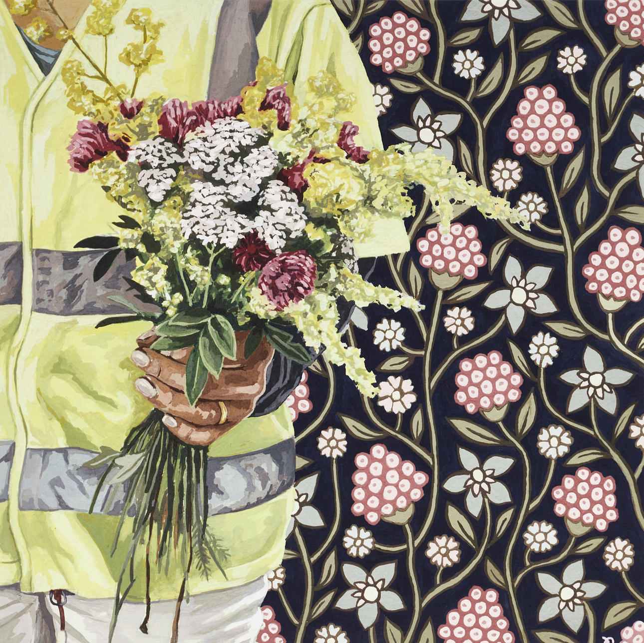 VERONIKA DANIELSSON. Composition with flowers and reflective vest, signed, numbered 1/150, giclée.