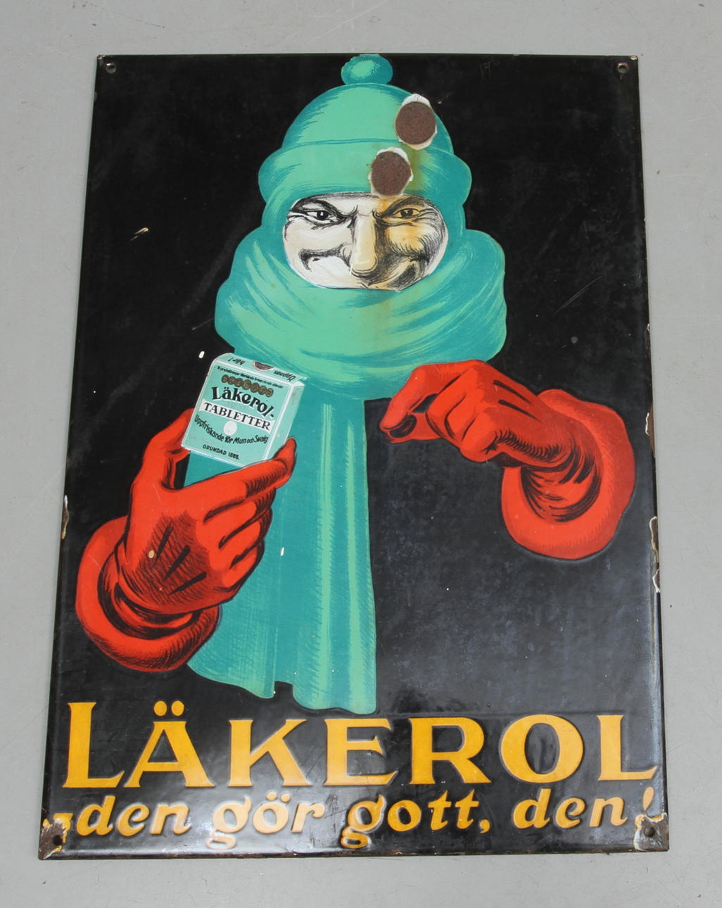 EMALJSKYLT, "Läkerol", 1900-tal.