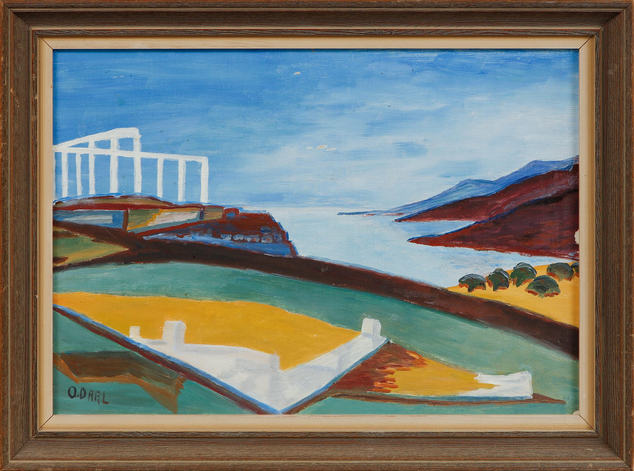 OKÄND KONSTNÄR. Landscape, oil on panel, signed O. Daal.