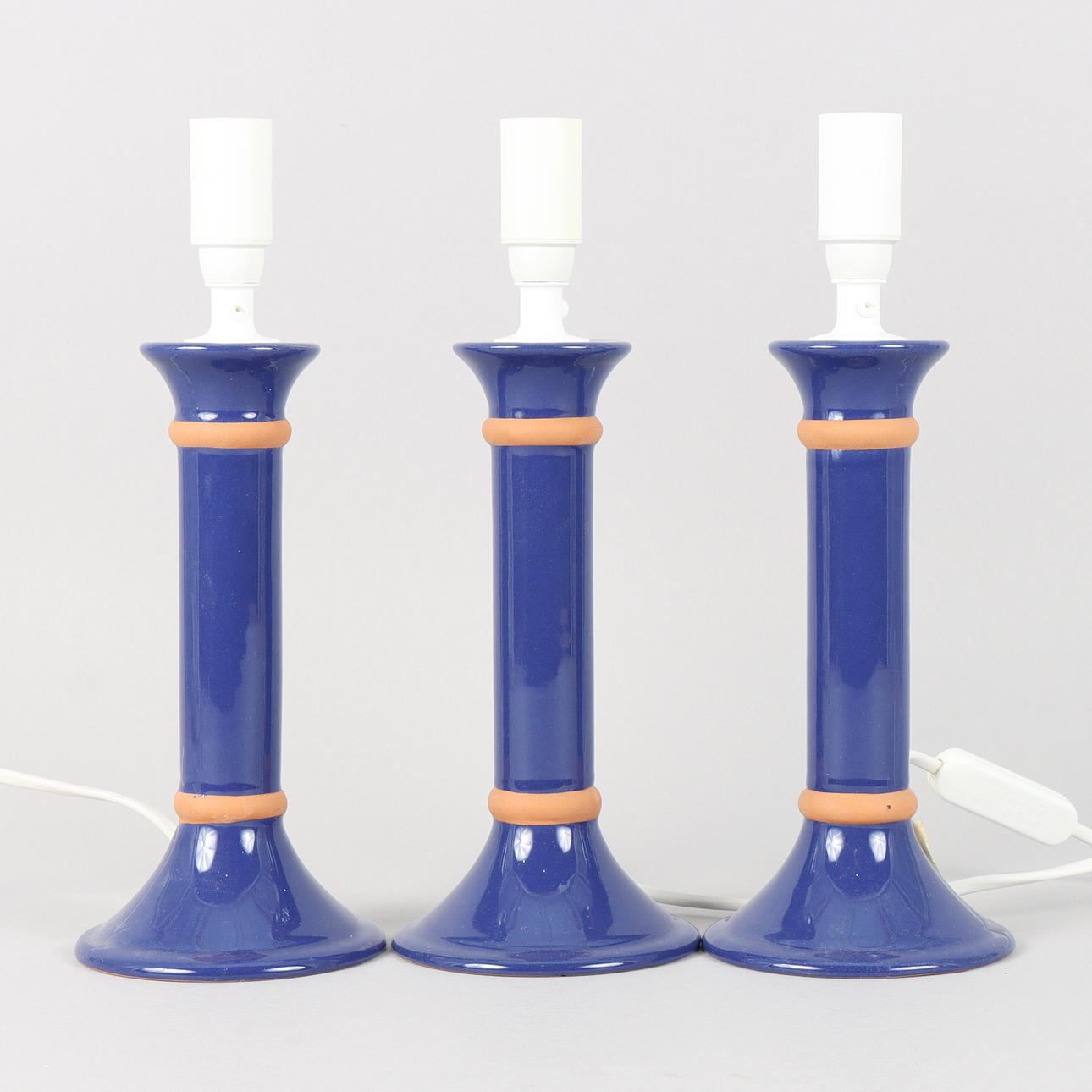 LAMPFÖTTER 3 stycken, keramik, Lamp Gustav.