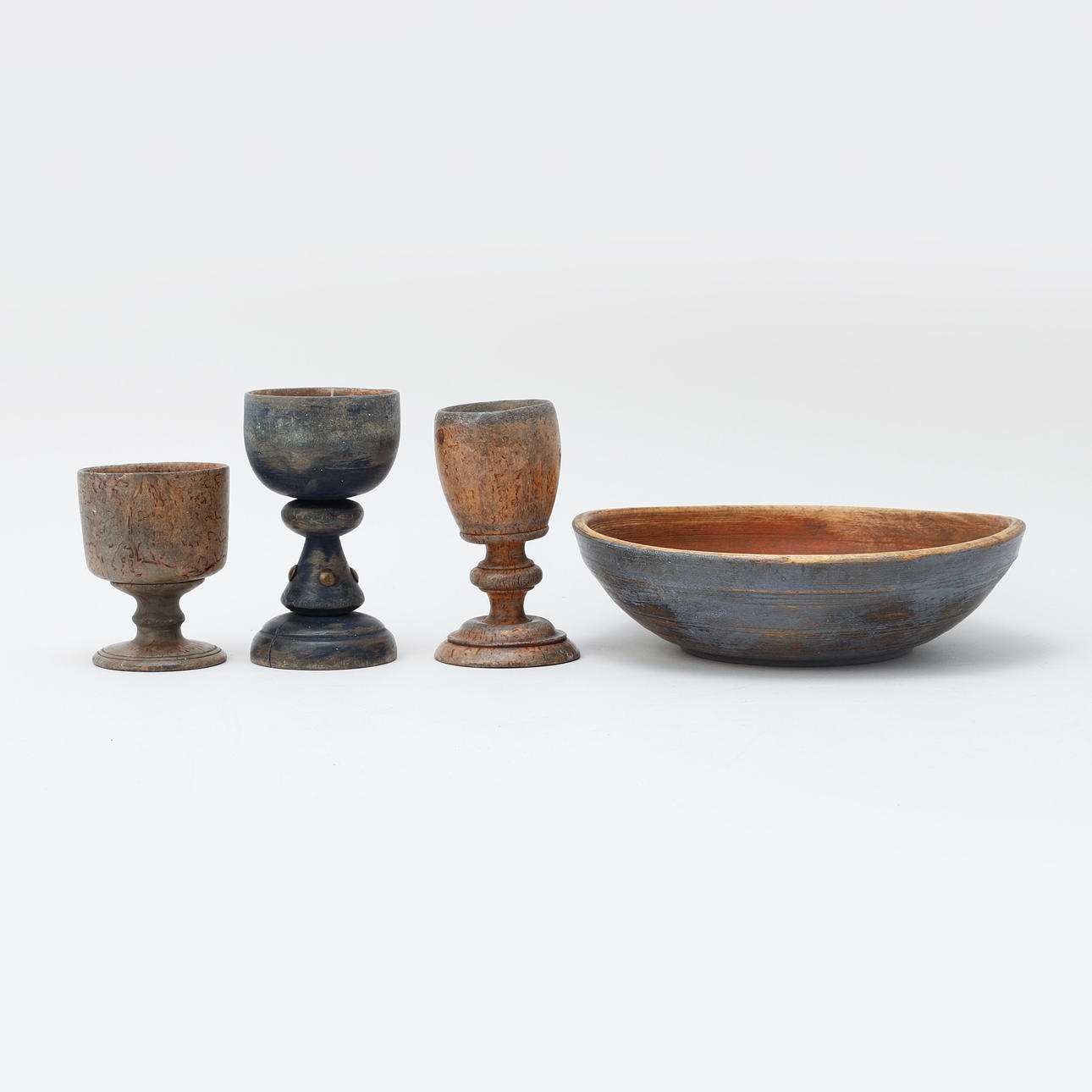 A bowl and three chalices, 19th century. Swedish Folk Art - Other ...