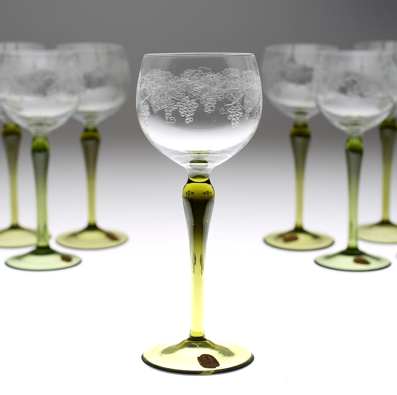 VINGLAS, 17 st, Bohemia Glass, Tjeckoslovakien.