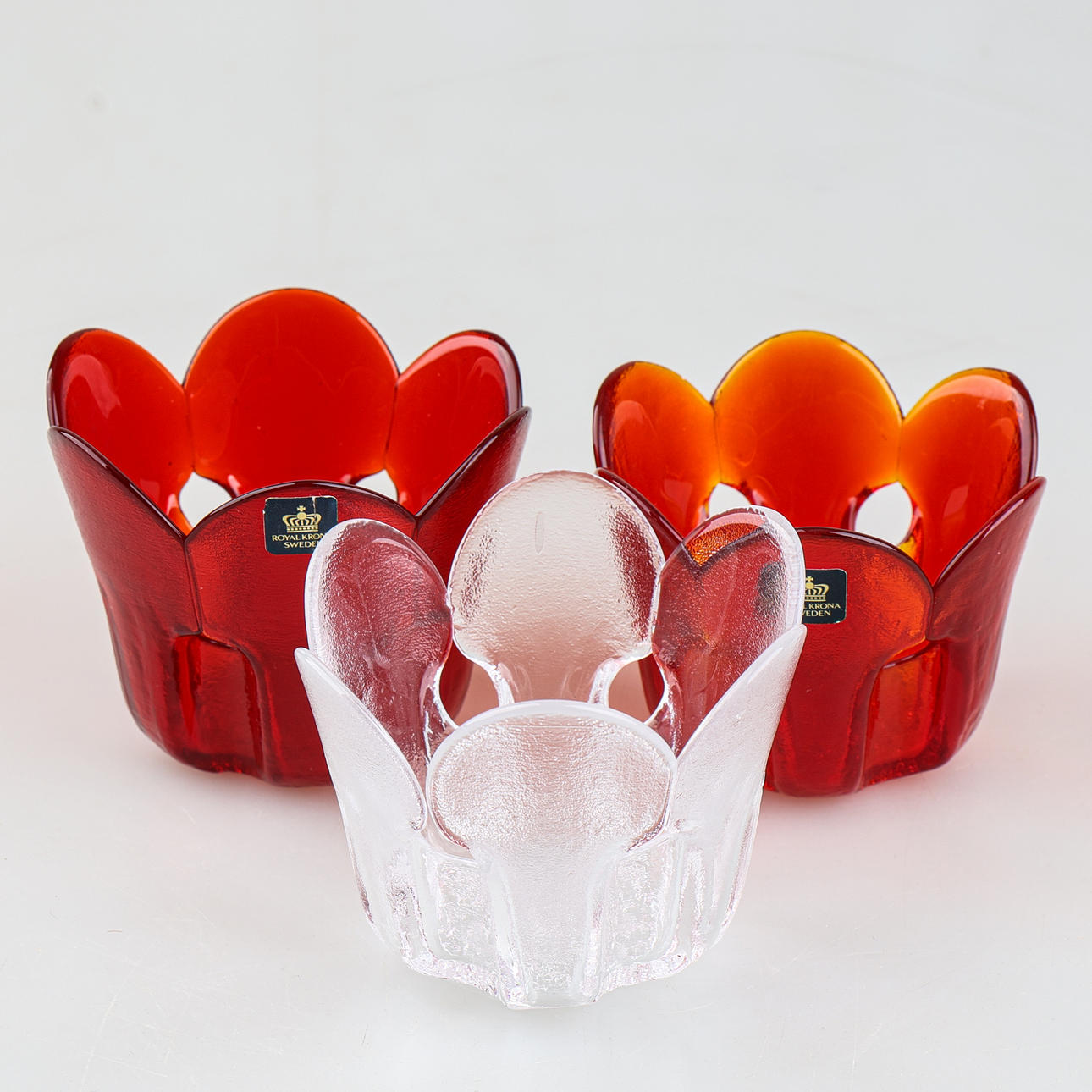 BO BORGSTRÖM. Ljuslyktor, 3 stycken, Royal Krona.