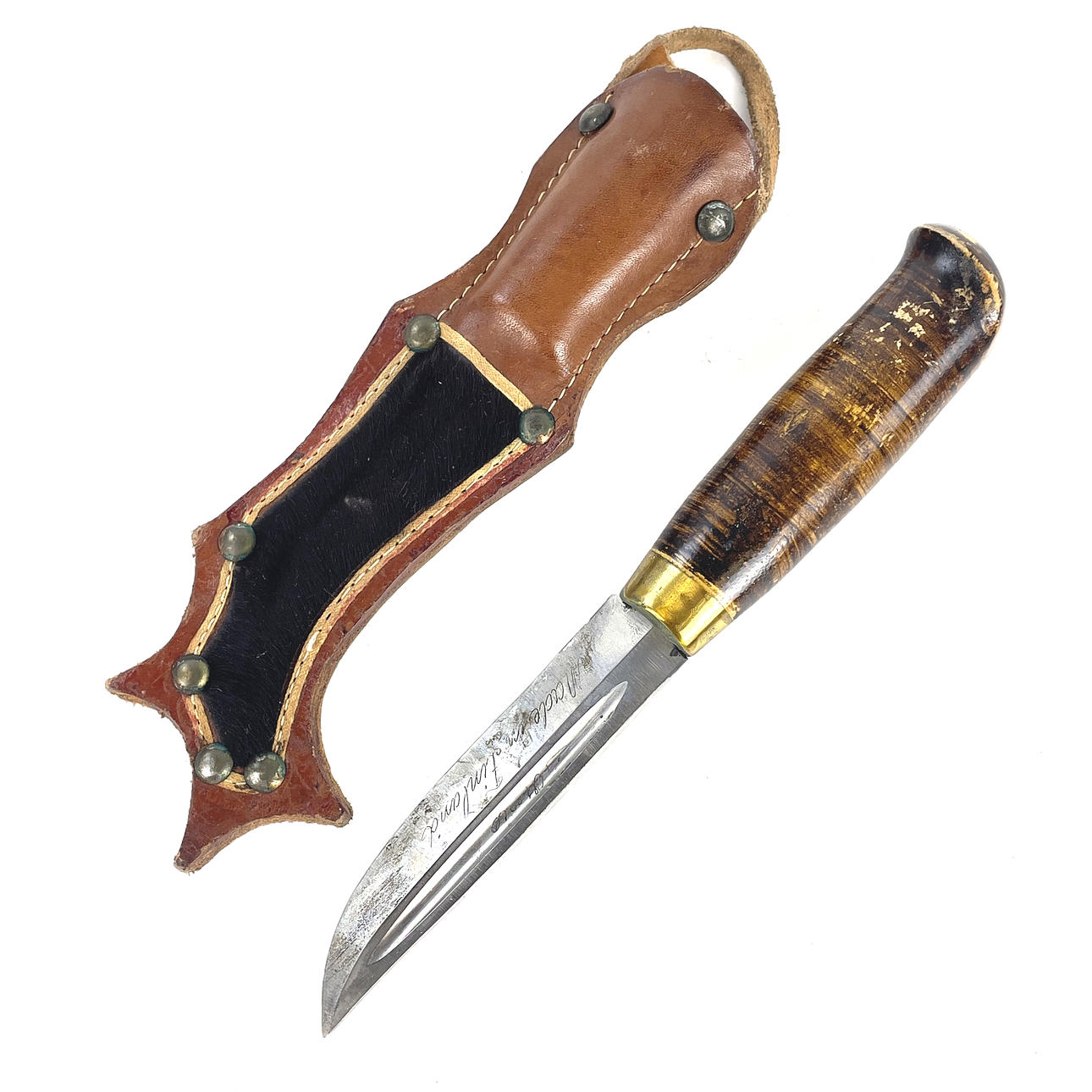 KNIV, stål/trä, Finland, signerad.