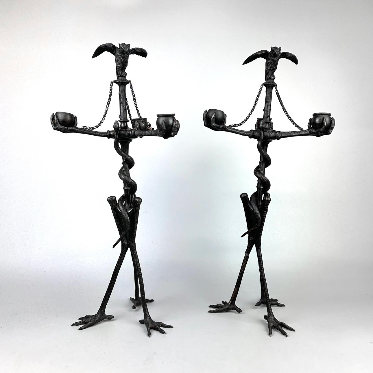 19TH CENTURY BRONZE CANDELABRA.