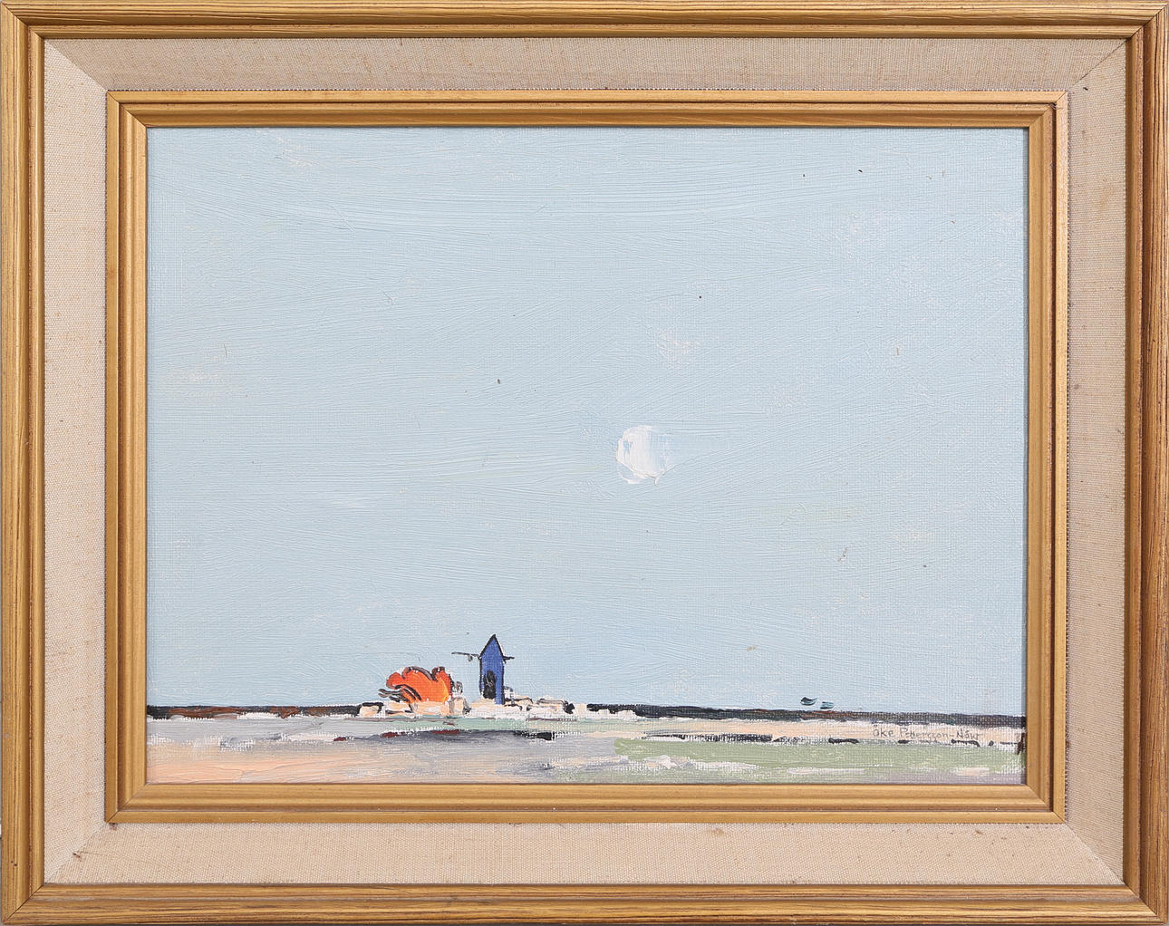 ÅKE PETERSSON NÅW. Vårdag Öland, olja på pannå, signerad.