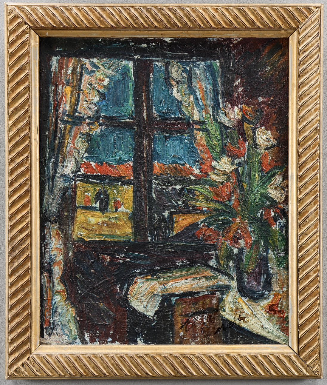 EVERT LINDFORS. Interior by window.