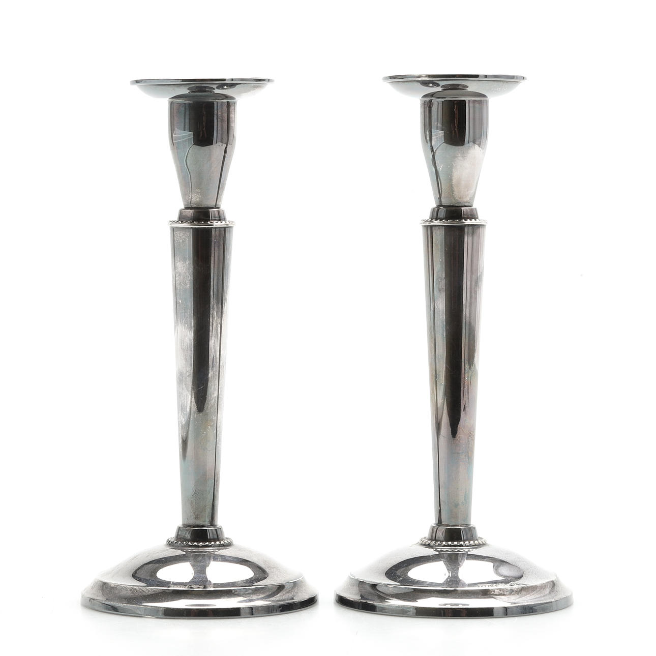 CANDLESTICKS, a pair, silver, Tesi 1967, weight 318 g.