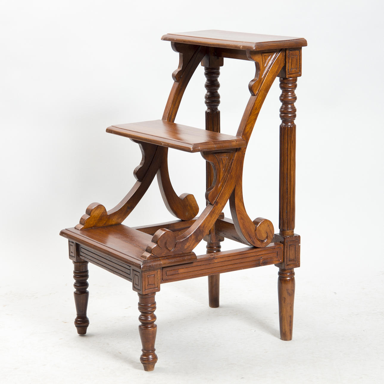 BIBLIOTEKSSTEGE, viktoriansk stil, mahognybetsad, samtida.